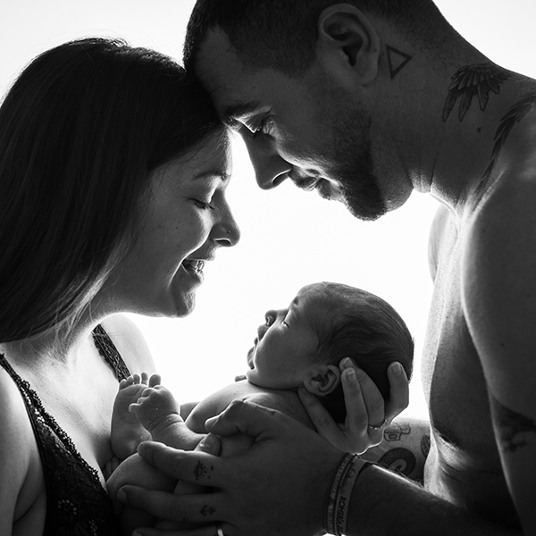 Sesión newborn respetuosa en estudio en Jaén